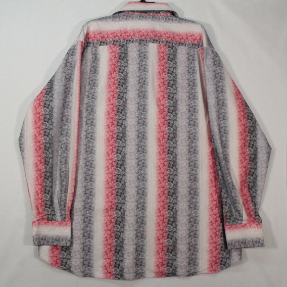 Luchiano Visconti Shirt Men's 2XL Long Sleeve Floral Striped - Picture 10 of 12